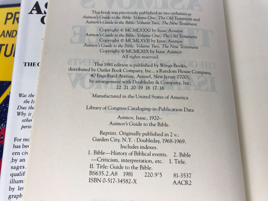 Hardcover Books 'Past, Present And Future' And 'Asimov's Guide To The Bible' By Isaac Asimov [Photo 6]