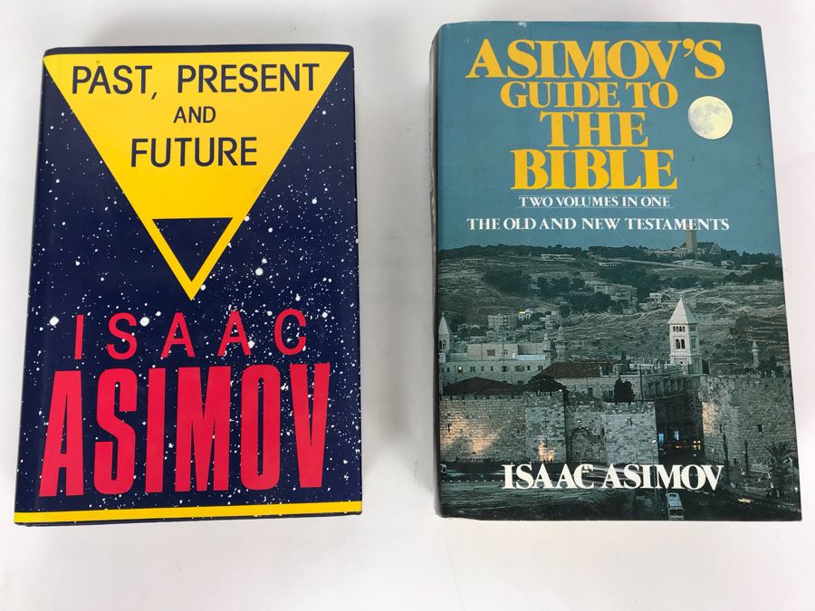 Hardcover Books 'Past, Present And Future' And 'Asimov's Guide To The Bible' By Isaac Asimov [Photo 1]