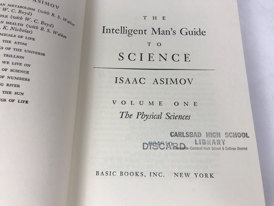 Isaac Asimov Hardcover Books 'Asimov's Guide To Science' And Volumes I And II Of 'The Intelligent Man's Guide To Science' [Photo 6]