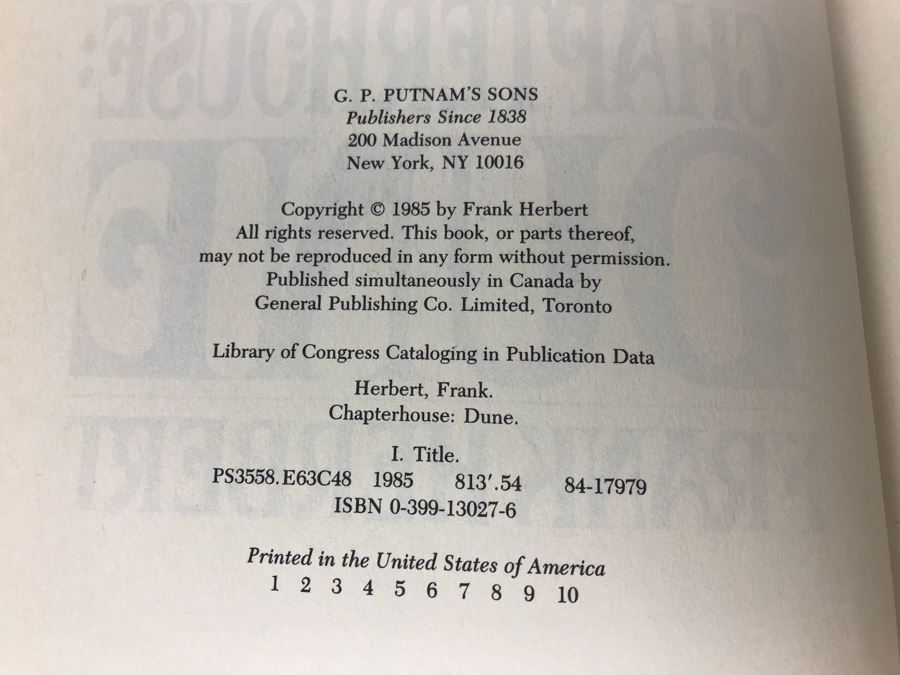 Pair Of First Edition Hardcover Books 'Chapterhouse: Dune' By Frank Herbert [Photo 7]
