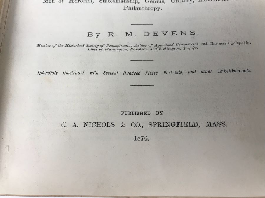 Antique 1876 Hardcover Book 'Our First Century: Being A Popular Descriptive Portraiture Of The One Hundred Great And Memorable Events Of Perpetual Interest In The History Of Our Country 1776-1876' By R. M. Devens [Photo 18]
