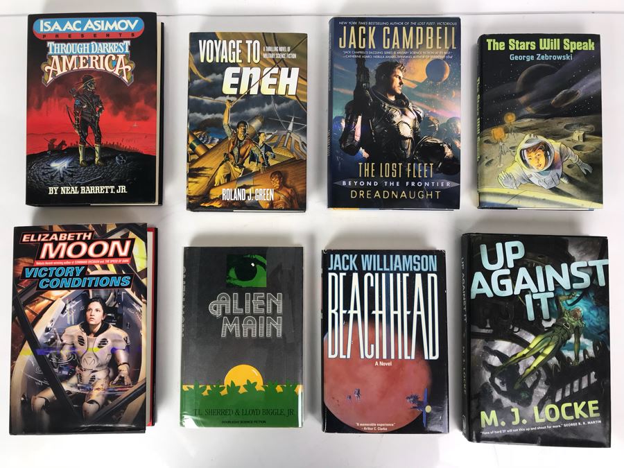 Set Of (8) Hardcover First Edition Science Fiction Books [Photo 1]