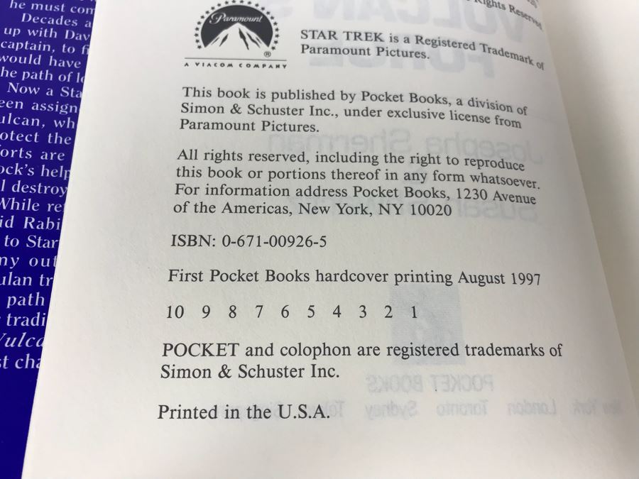 Collection Of First Edition Star Trek Books (One Hardcover Book) [Photo 9]