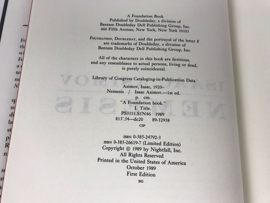 Isaac Asimov First Editon Hardcover Books: Foundation's Edge, Robots And Empire And Nemesis [Photo 7]