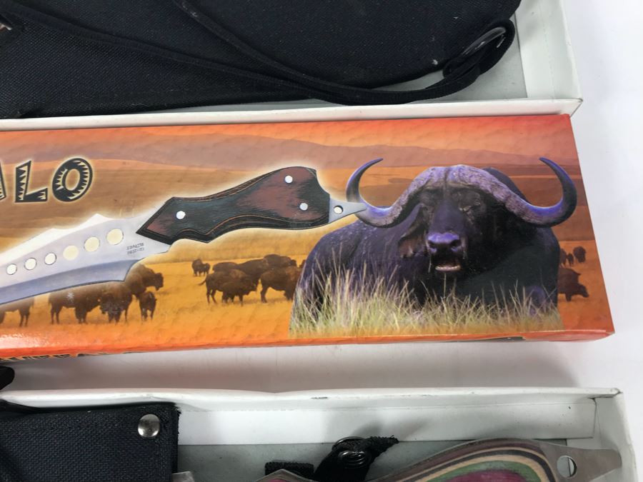 Pair Of Black Buffalo Fantasy Knives New Old Stock HK493-160 [Photo 5]