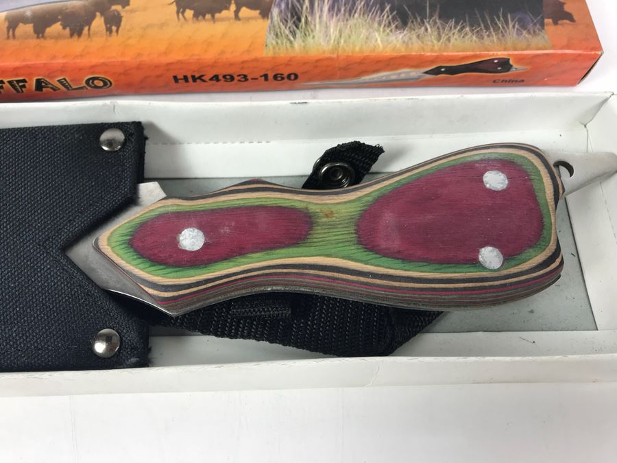 Pair Of Black Buffalo Fantasy Knives New Old Stock HK493-160 [Photo 2]