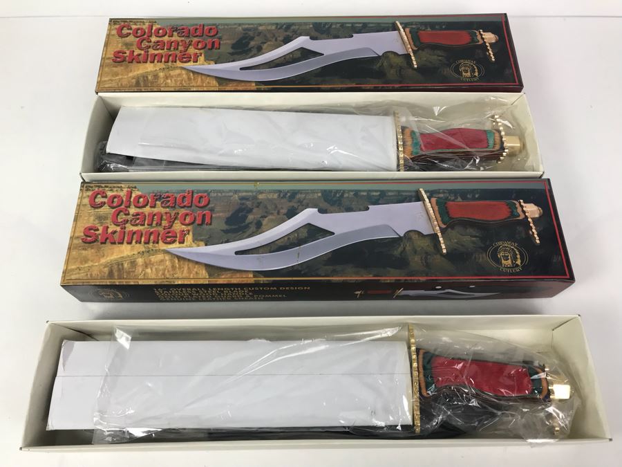 Pair Of Chipaway Cutlery Colorado Canyon Skinner Fantasy Knives New Old Stock