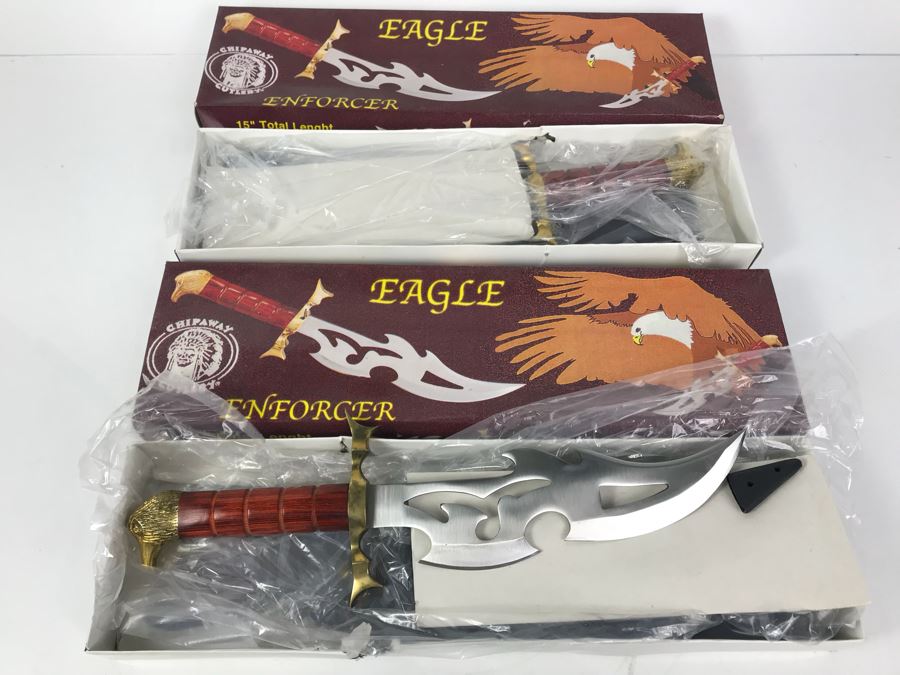 Pair Of Chipaway Cutlery Eagle Enforcer Fantasy Knives