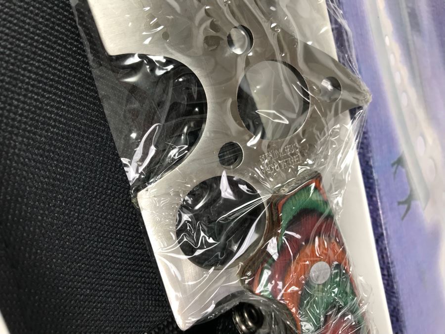 Pair Of Fantasy Knives Spotted Elk New Old Stock [Photo 4]