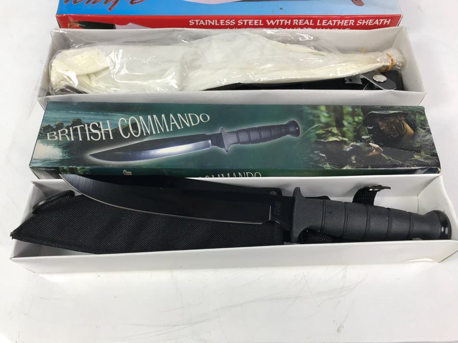 (3) Fantasy Knives: British Commando Knife, Hunting Knife And Operation Freedom Knife New Old Stock [Photo 2]