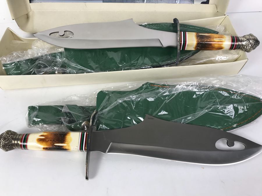 Pair Of Chipaway Cutlery Coyote Bowie Knives Silver Series Fantasy Knives [Photo 2]