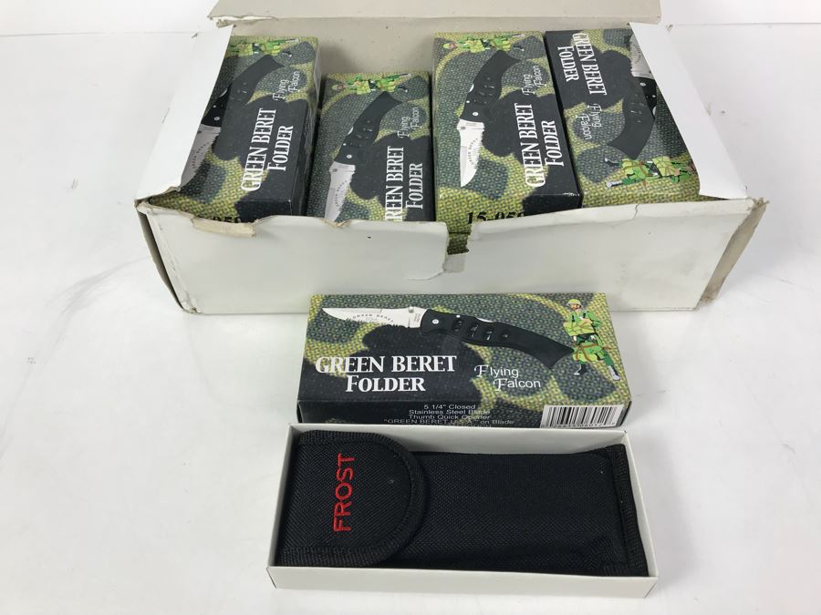 Frost Cutlery Green Beret Folder Flying Falcon Pocket Knives New Old Stock 12 Pieces [Photo 2]