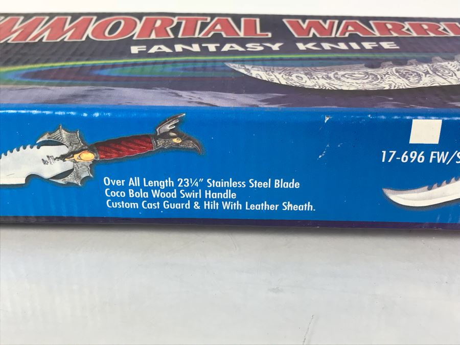 Set Of (2) Fantasy Knives With Boxes: Immortal Warrior And The Guardian By Frost Cutlery [Photo 21]