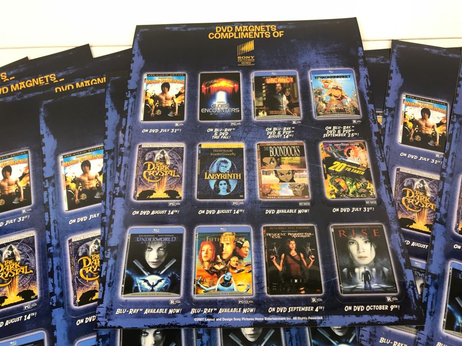 Disney Pirates Of The Caribbean Promotional Plaque, Star Trek Hallmark Ornament And Collection Of SONY DVD Magnets Of Close Encounters, The Dark Crystal, Labrinth, The Fifth Element [Photo 4]