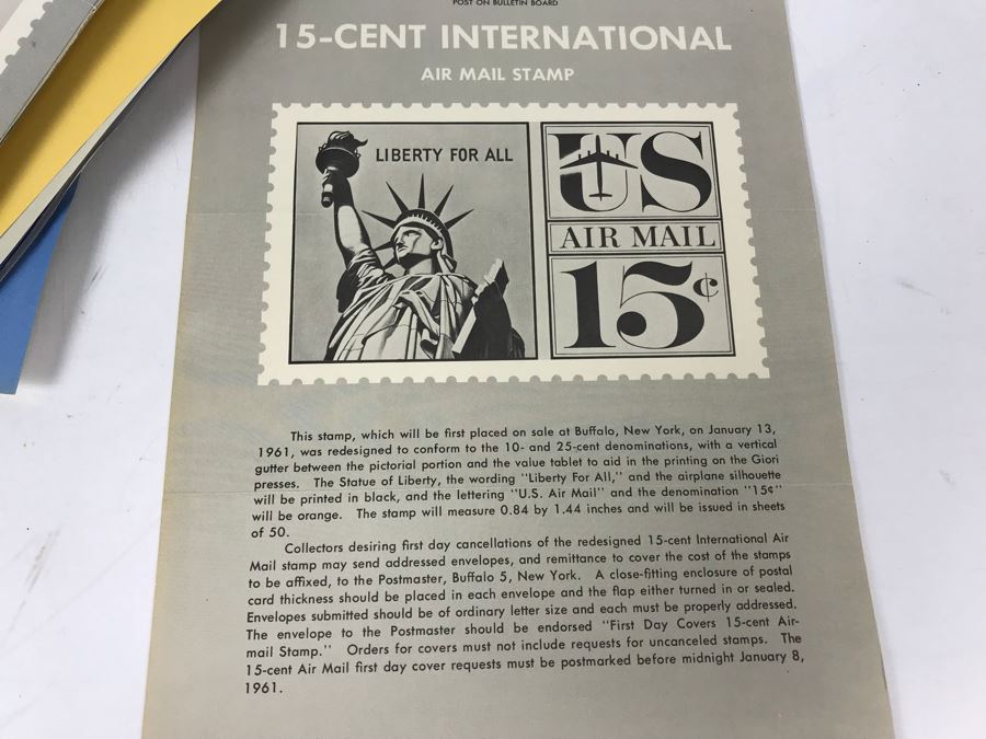 Large Collection Of Vintage United States Postal Service USPS Bulletin Board Flyers Promoting Postage Stamps From 1960's [Photo 6]