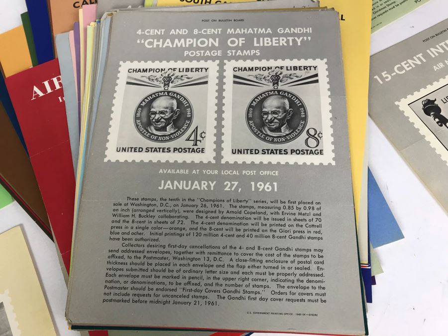 Large Collection Of Vintage United States Postal Service USPS Bulletin Board Flyers Promoting Postage Stamps From 1960's [Photo 2]