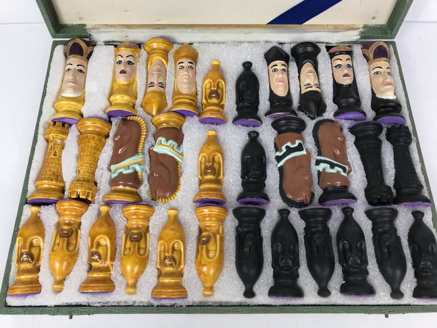 Handpainted Chess Pieces Set