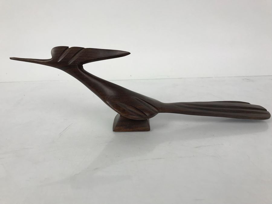 Carved Ironwood Roadrunner Bird
