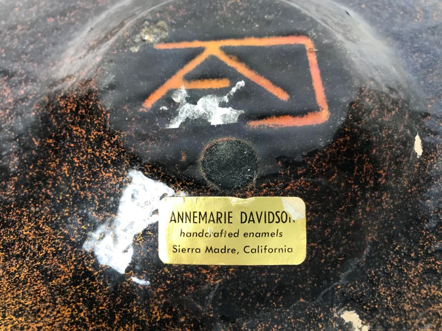 JUST ADDED - (3) Annemarie Davidson Handcrafted Mid-Century Enamel Plates [Photo 11]