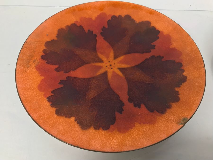 JUST ADDED - (3) Annemarie Davidson Handcrafted Mid-Century Enamel Plates [Photo 7]