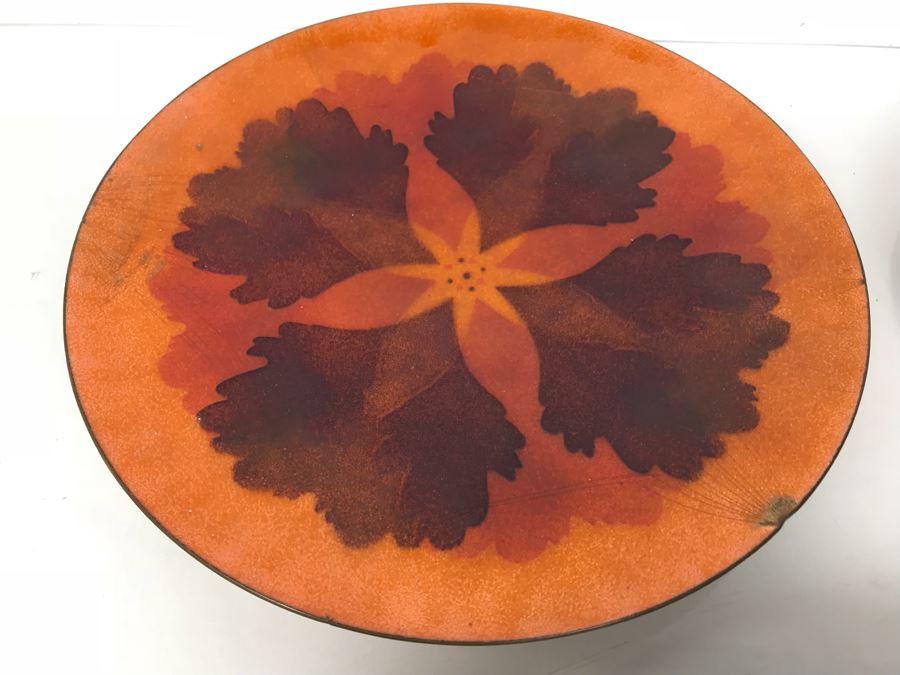 JUST ADDED - (3) Annemarie Davidson Handcrafted Mid-Century Enamel Plates [Photo 6]