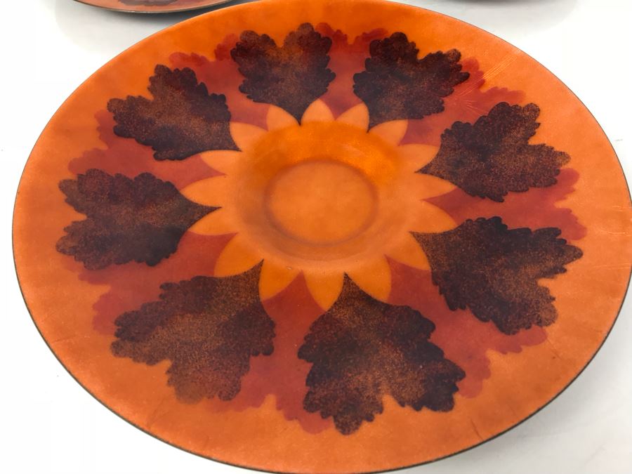JUST ADDED - (3) Annemarie Davidson Handcrafted Mid-Century Enamel Plates [Photo 3]