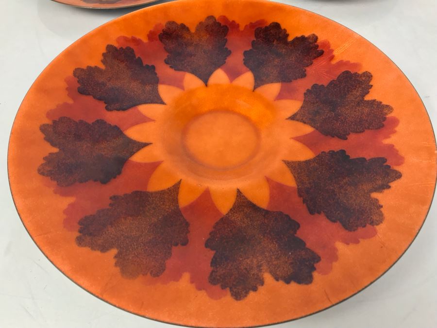 JUST ADDED - (3) Annemarie Davidson Handcrafted Mid-Century Enamel Plates [Photo 4]