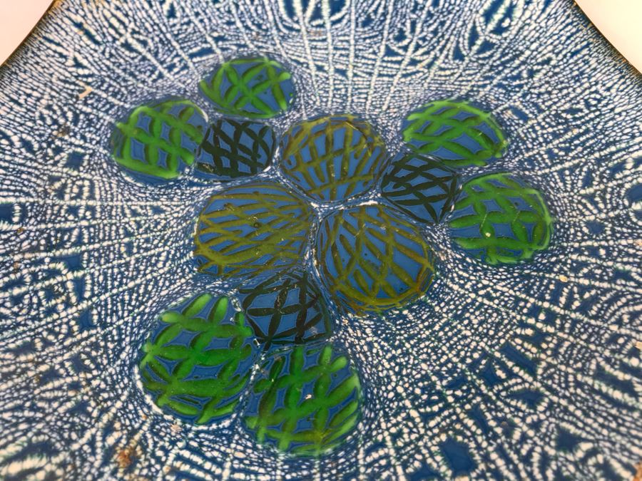 JUST ADDED - (5) Various Handcrafted Mid-Century Enamel Ware Plates Bowls Including Annemarie Davidson [Photo 4]