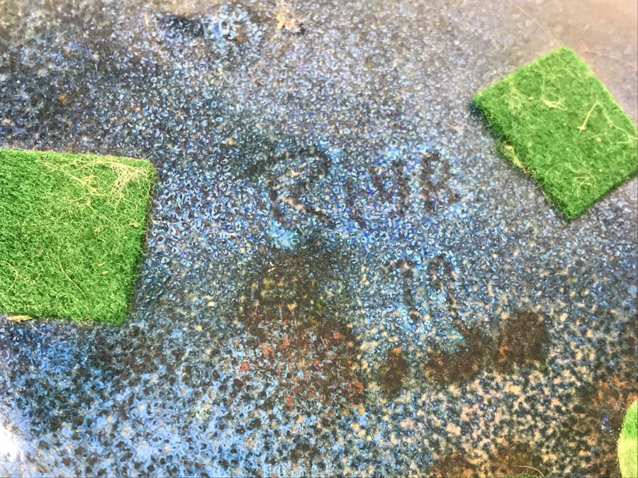 JUST ADDED - (5) Various Handcrafted Mid-Century Enamel Ware Plates Bowls Including Annemarie Davidson [Photo 14]