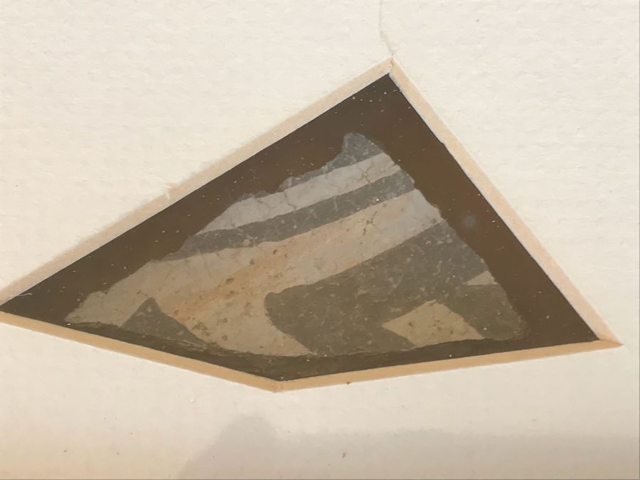 JUST ADDED - Original Michael C. McCullough Watercolor Painting With Antique 1100-1250 Indian Pottery Sherd (Also Original Pen And Ink Drawing On Back) 35' X 31' [Photo 4]