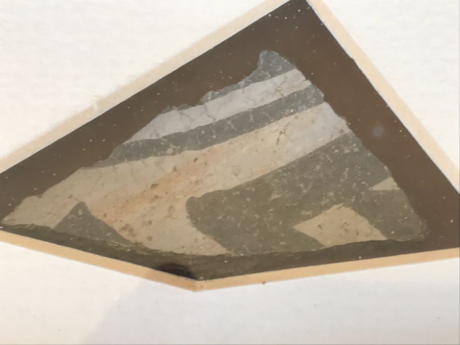 JUST ADDED - Original Michael C. McCullough Watercolor Painting With Antique 1100-1250 Indian Pottery Sherd (Also Original Pen And Ink Drawing On Back) 35' X 31' [Photo 7]