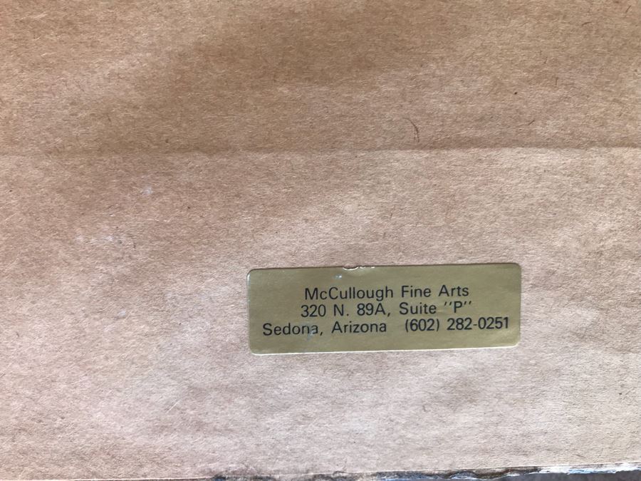 JUST ADDED - Original Michael C. McCullough Watercolor Painting With Antique 1100-1250 Indian Pottery Sherd (Also Original Pen And Ink Drawing On Back) 35' X 31' [Photo 19]