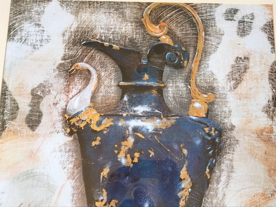 JUST ADDED - Pair Of Gilt Framed Prints Of Vase And Ewer 31' X 37' [Photo 11]