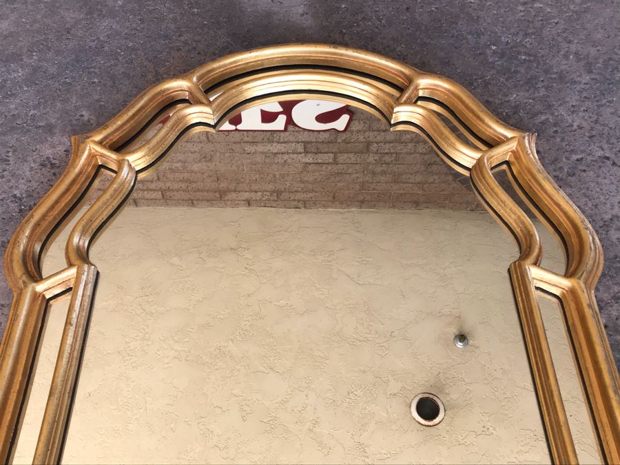 JUST ADDED - Mid-Century Gold Tone Mirror 25.5' X 41' [Photo 3]