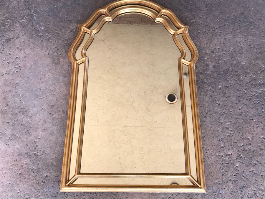 JUST ADDED - Mid-Century Gold Tone Mirror 25.5' X 41'
