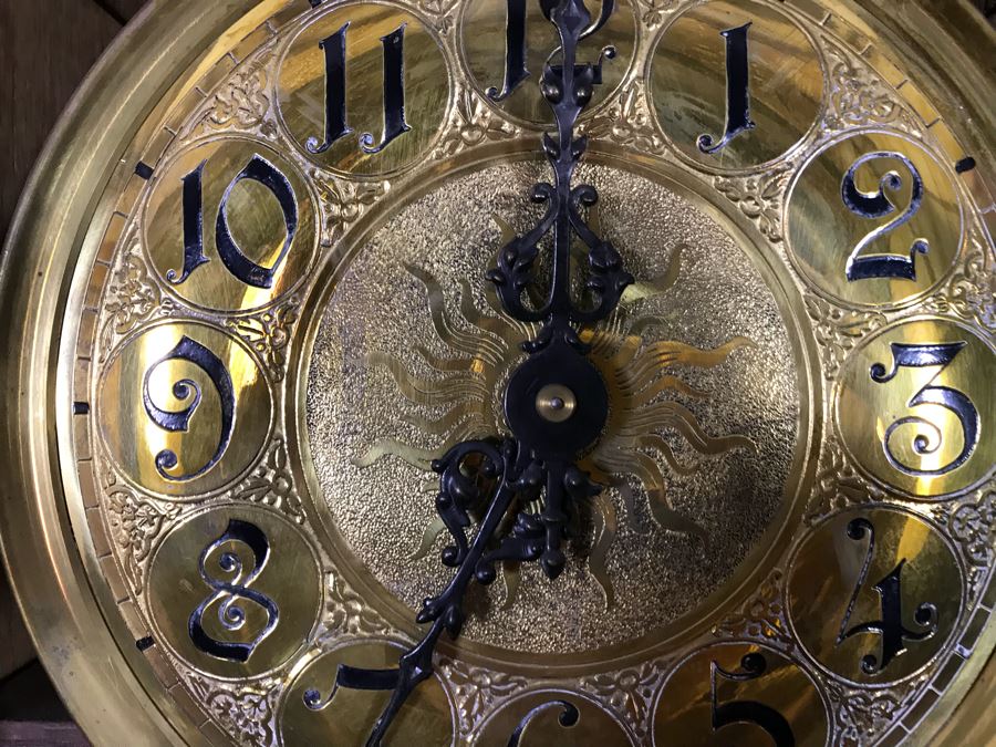 Stunning Arts & Crafts Carved Wooden Grandfather Case Clock With D.G.M.S. Clock Movement - Was Working May Need Servicing [Photo 10]