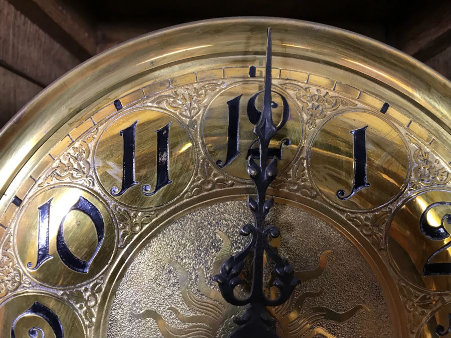 Stunning Arts & Crafts Carved Wooden Grandfather Case Clock With D.G.M.S. Clock Movement - Was Working May Need Servicing [Photo 11]