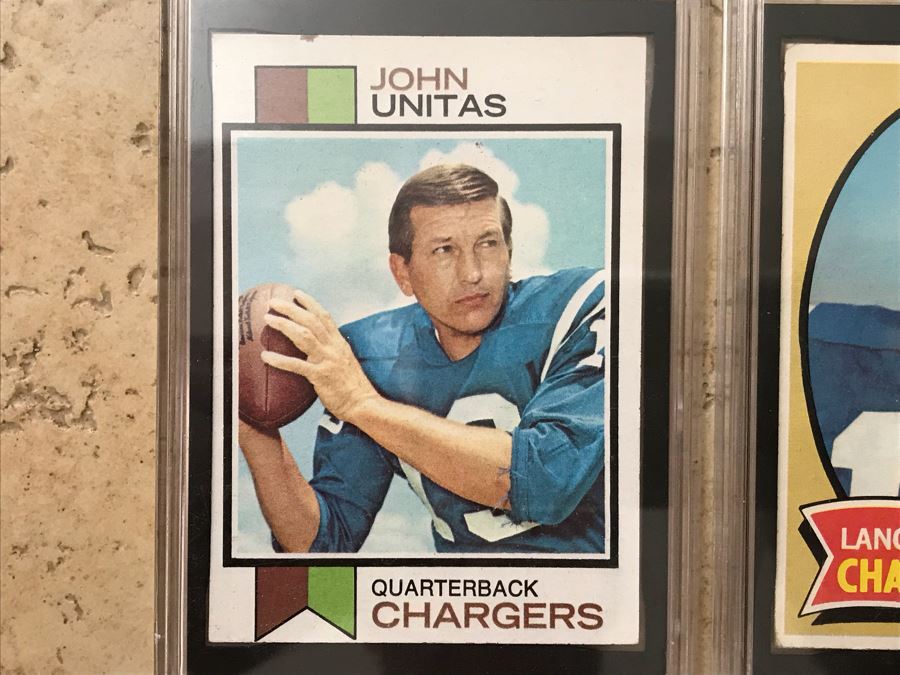 (3) Vintage Graded Football Cards: San Diego Chargers John Unitas, San Diego Chargers Lance Alworth And New York Giants Charley Conerly [Photo 4]