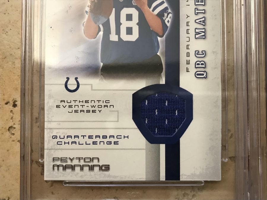 (4) Untouched Authentic Event-Worn Jersey Football Cards: Peyton Manning, Jim Kelly, Jeff Garcia And Jim Everett [Photo 5]