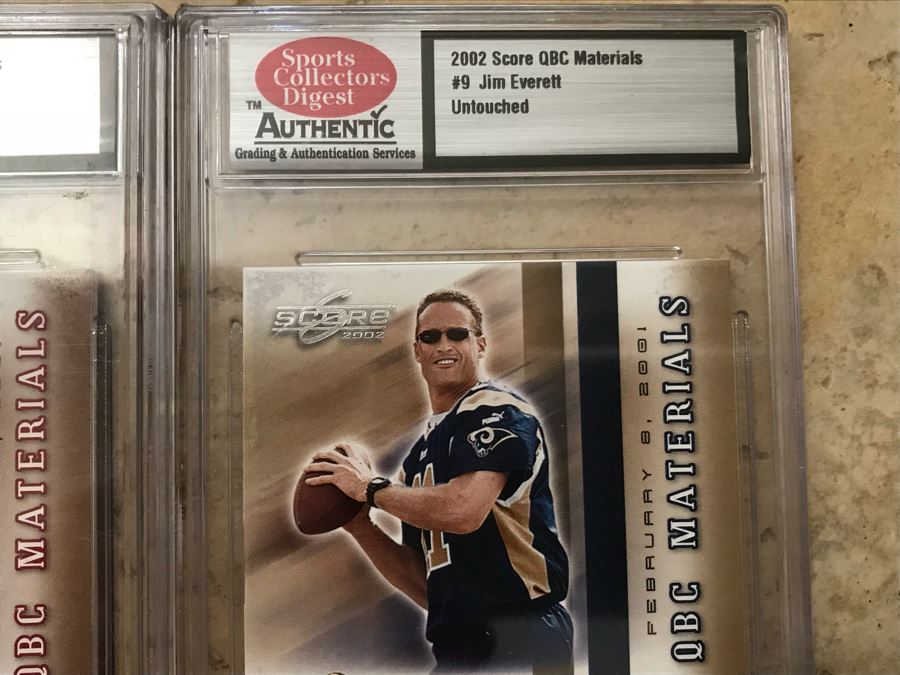 (4) Untouched Authentic Event-Worn Jersey Football Cards: Peyton Manning, Jim Kelly, Jeff Garcia And Jim Everett [Photo 10]