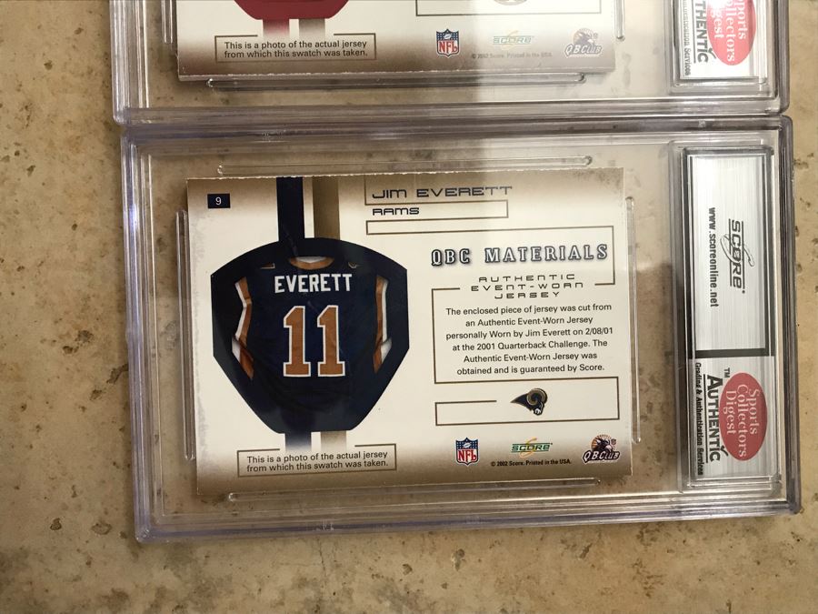 (4) Untouched Authentic Event-Worn Jersey Football Cards: Peyton ...