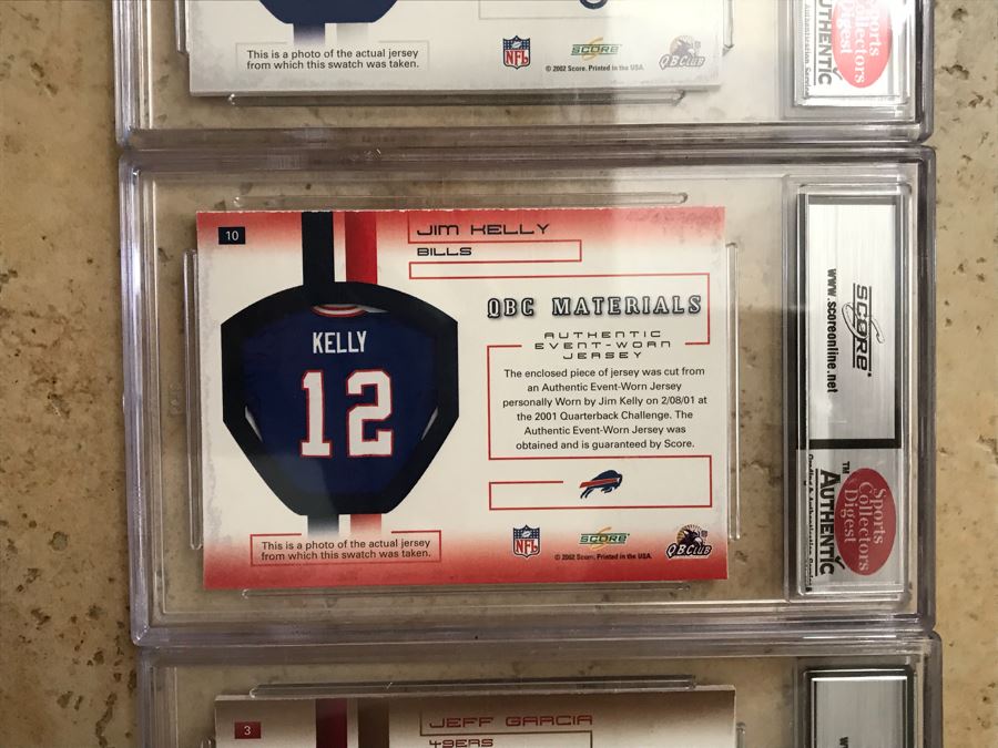 (4) Untouched Authentic Event-worn Jersey Football Cards: Peyton 