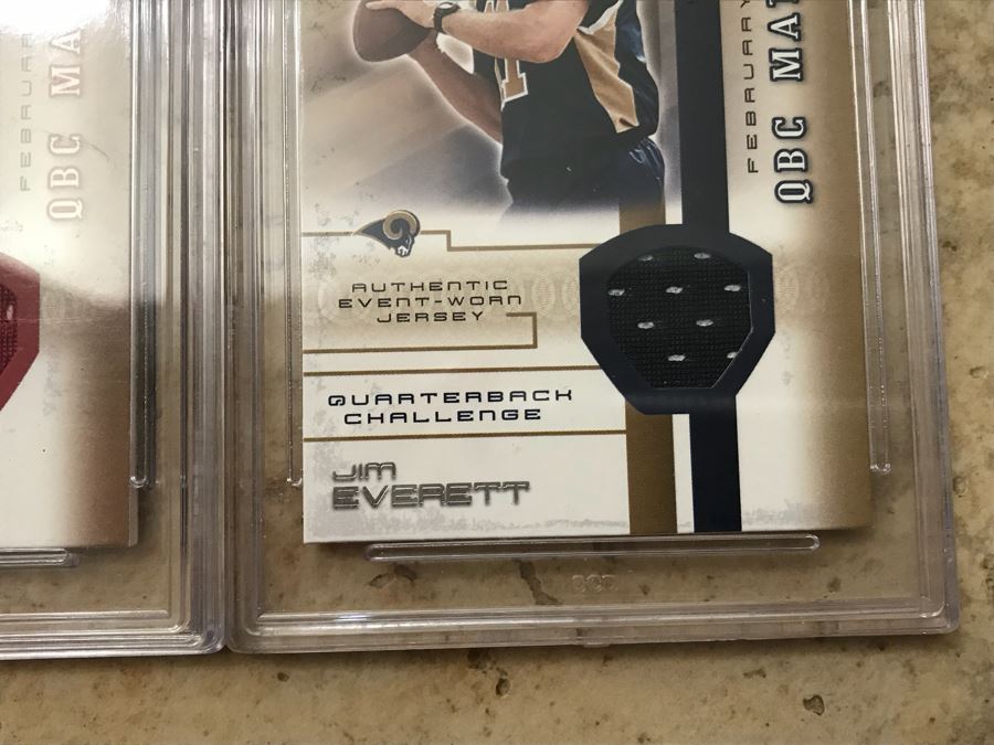 (4) Untouched Authentic Event-Worn Jersey Football Cards: Peyton Manning, Jim Kelly, Jeff Garcia And Jim Everett [Photo 11]