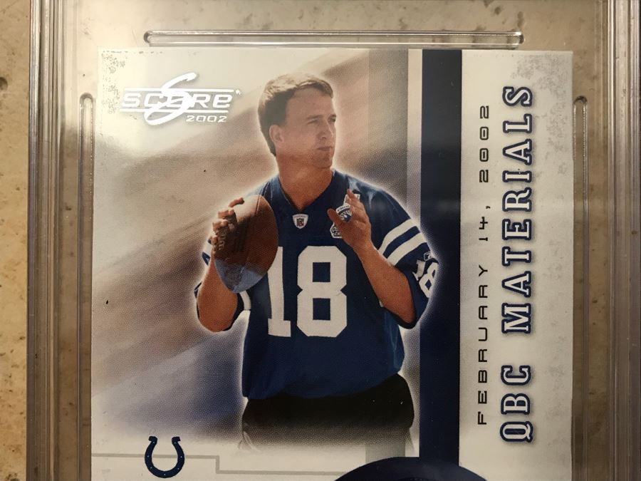 (4) Untouched Authentic Event-Worn Jersey Football Cards: Peyton Manning, Jim Kelly, Jeff Garcia And Jim Everett [Photo 4]