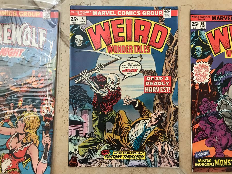 (8) Vintage Comic Books: Marvel DC Comics Werewolf By Night, Weird Wonder Tales, Weird Adventure Comics, Unexpected [Photo 4]