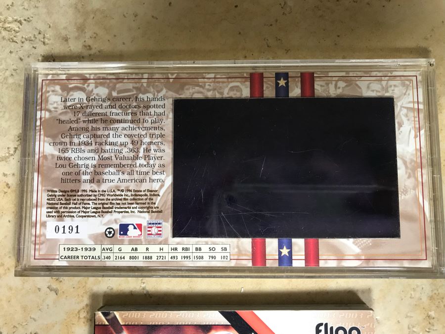 Graded 10 Baseball Card Bob Feller, Graded 9 Baseball Card Rafael Palmeiro, Barry Bonds Flipp Card And Lou Gehrig Limited Edition Card [Photo 11]