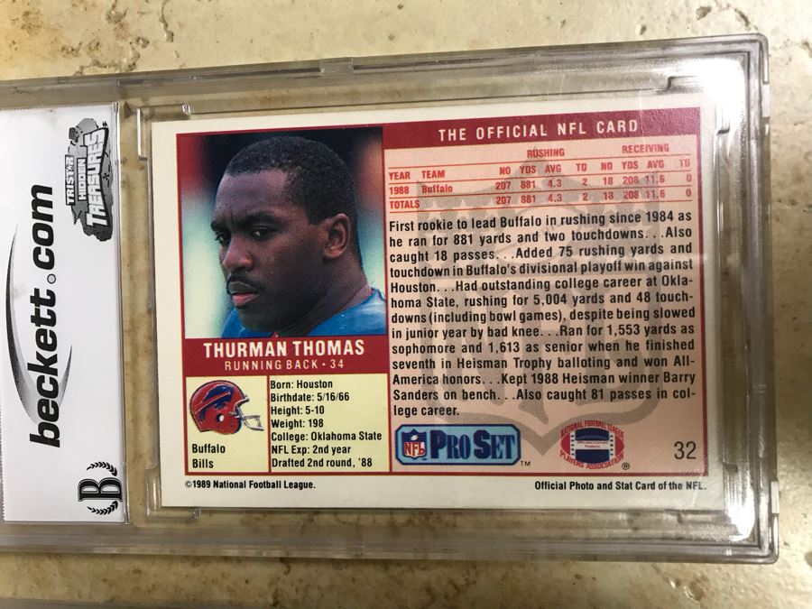 Graded 10 Football Cards Thurman Thomas [Photo 7]