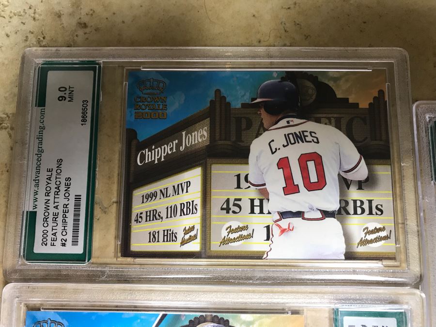 Graded 9 Baseball Cards Chipper Jones And Cal Ripken Jr., Graded 9.5 Baseball Cards Frank Thomas And Alex Rodriguez [Photo 8]