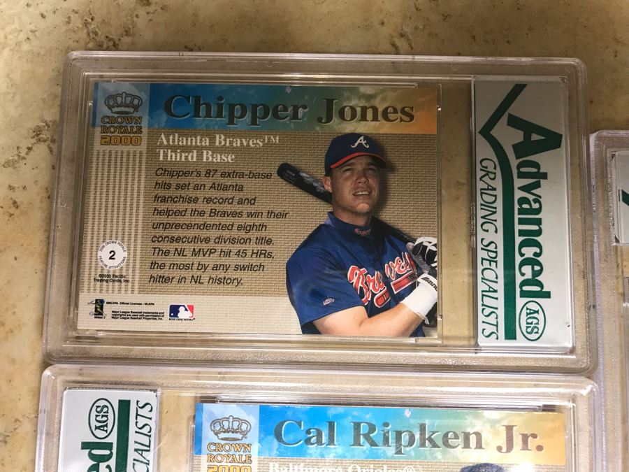 Graded 9 Baseball Cards Chipper Jones And Cal Ripken Jr., Graded 9.5 Baseball Cards Frank Thomas And Alex Rodriguez [Photo 13]