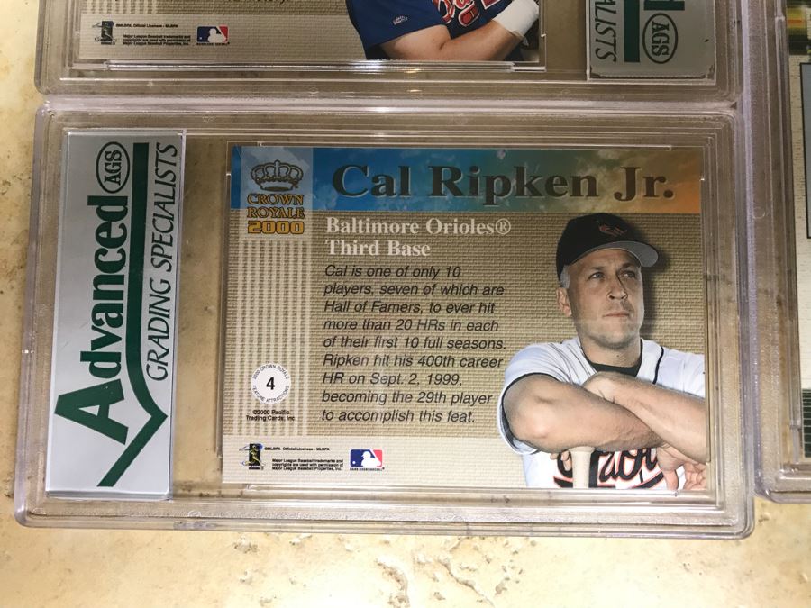 Graded 9 Baseball Cards Chipper Jones And Cal Ripken Jr., Graded 9.5 Baseball Cards Frank Thomas And Alex Rodriguez [Photo 12]